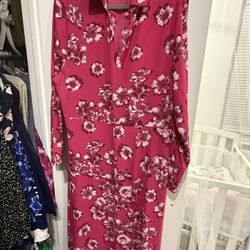 Scoop NYC Pink Floral Long Sleeve Dress