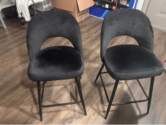 Black velvet counter stools
