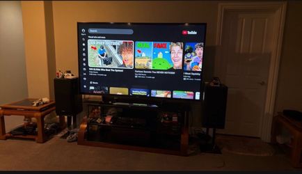 Large Flat Screen 84” Smart TV with stand