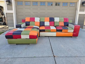 Multi Color Leatherette Sectional