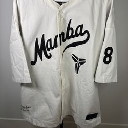Nike Kobe Bryant Baseball Jersey White/Black XL NEW With Tags