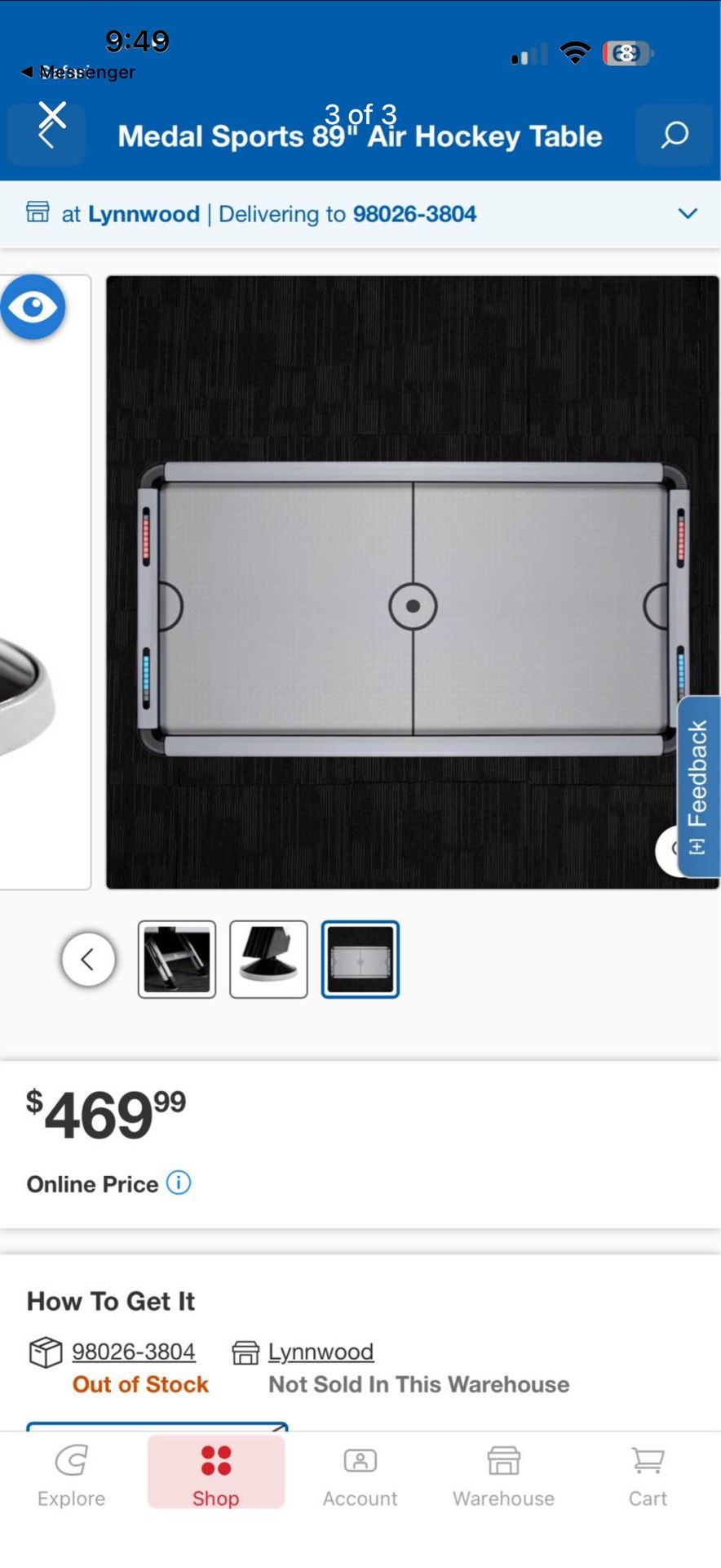 (Very Important for Search) NEW 39” Air Hockey Table – MB Sports – Never Used – Arcade Game