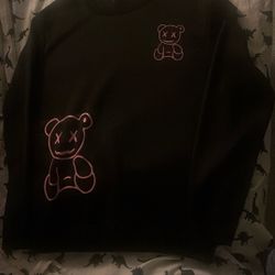     Black Hoodie Pink Bear Graphic Size M