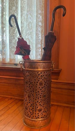 Ornate Silver Umbrella Stand