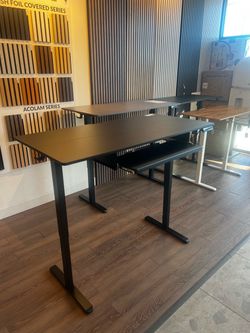55" Black Electric Standing Desk with Keyboard Tray
