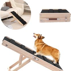 Adjustable Wooden Dog Ramp 32.5 Inch Long 