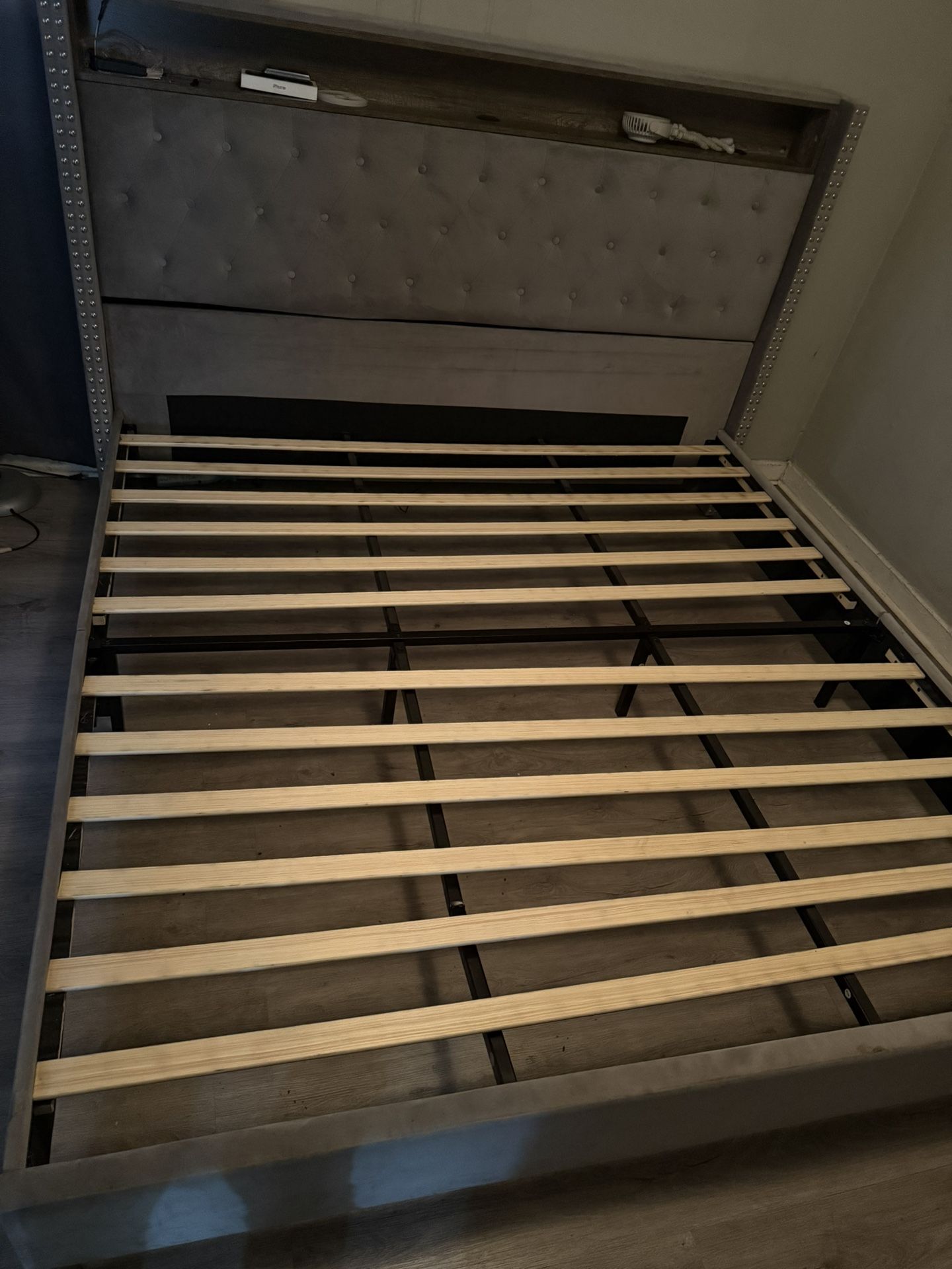 L.E.D Bed frame Grey King Size Bed