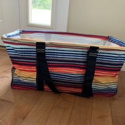 Rainbow Waves XL Open Tote NWT