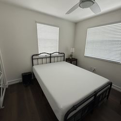 Queen bed frame and mattress set