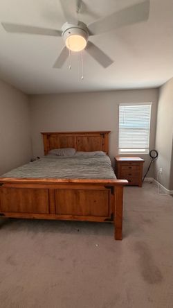 King bed frame and night stands real wood