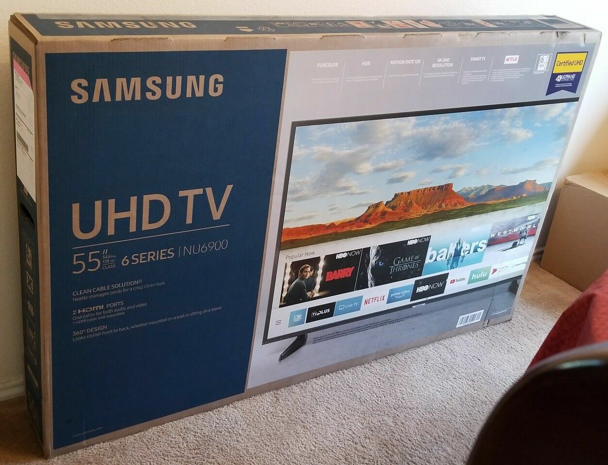 TV Samsung 55", NU6900, 4k, Smart, HDR, Excellent