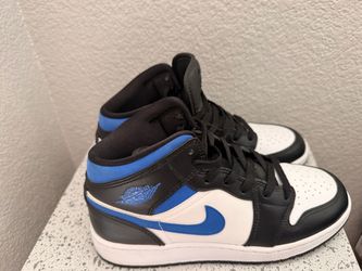 Air Jordan 1 Mid Black White Royal Blue size 7