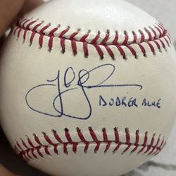 Josh Lindblom Autographed baseball(Dodger Blue)