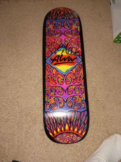 Alva skateboard deck autographed