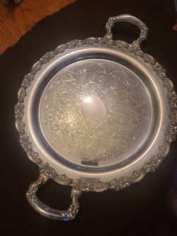 Victorian Style Round SIlver TRAY