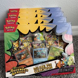 Brand New Sealed - Pokemon Ascended Hero’s Pin Collection Box