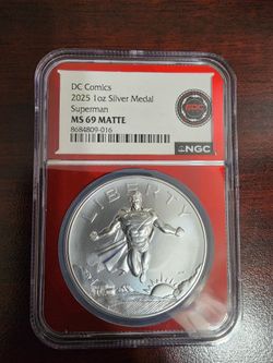 DC Comics 2025 1oz Silver Medal Superman MS69 Matte