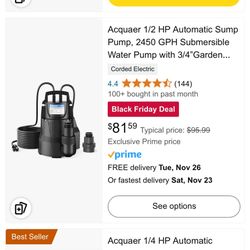 Acquaer Sump Pump