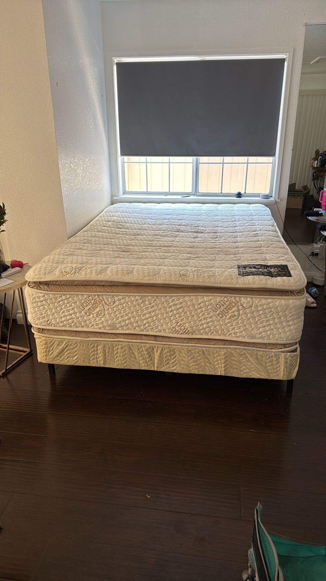 Queen Sized Double Pillow Top Mattress And Box Spring