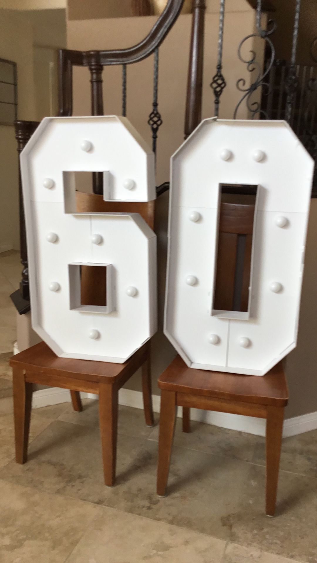 White 60 Light Up Numbers