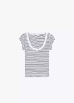 Striped Scoop Neck T- Shirt