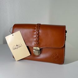 Patricia Nash Bianco Genuine Leather Crossbody Organizer Bag