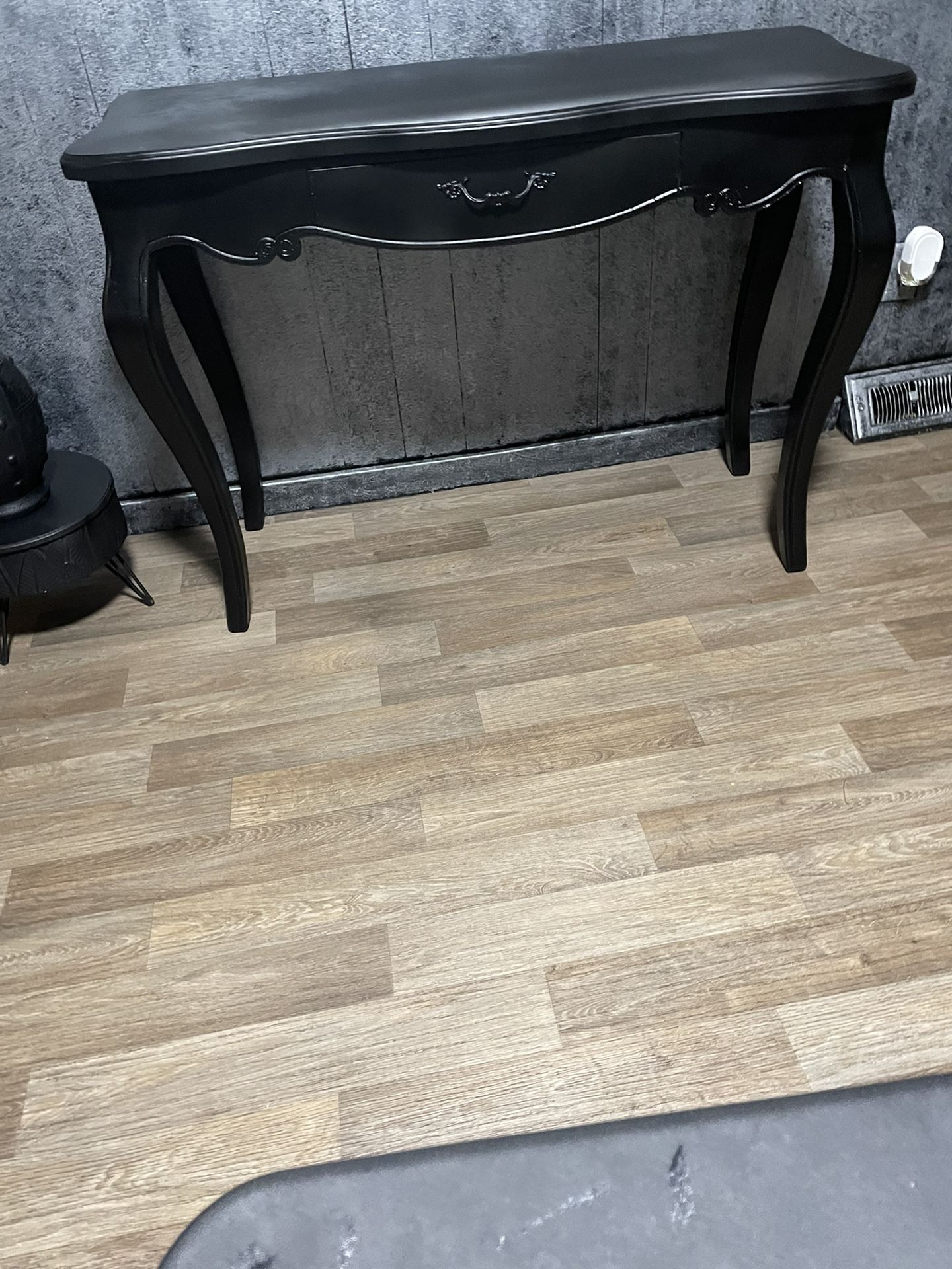 black wooden console