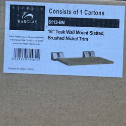 Teak Folding Wall Mounted Bathroom Chair 