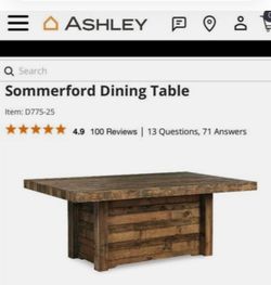 Sommerford Dining Table