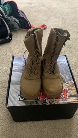 Brown steel toe boots