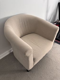 Free — Beige Barrel Accent Chair