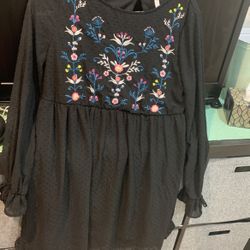 Target Dress Black Flower Designs Size Medium