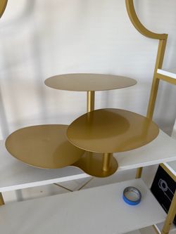 Gold Metal 3-Tier Serving Stand