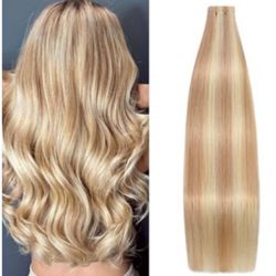 Aison Tape In Hair Extensions 12P613 ( LightBrown/Bleach Blonde 100% Remy Human Hair