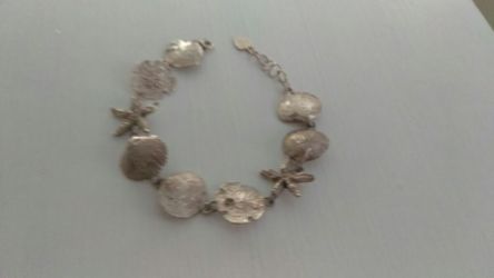 Sterling silver seashell bracelet