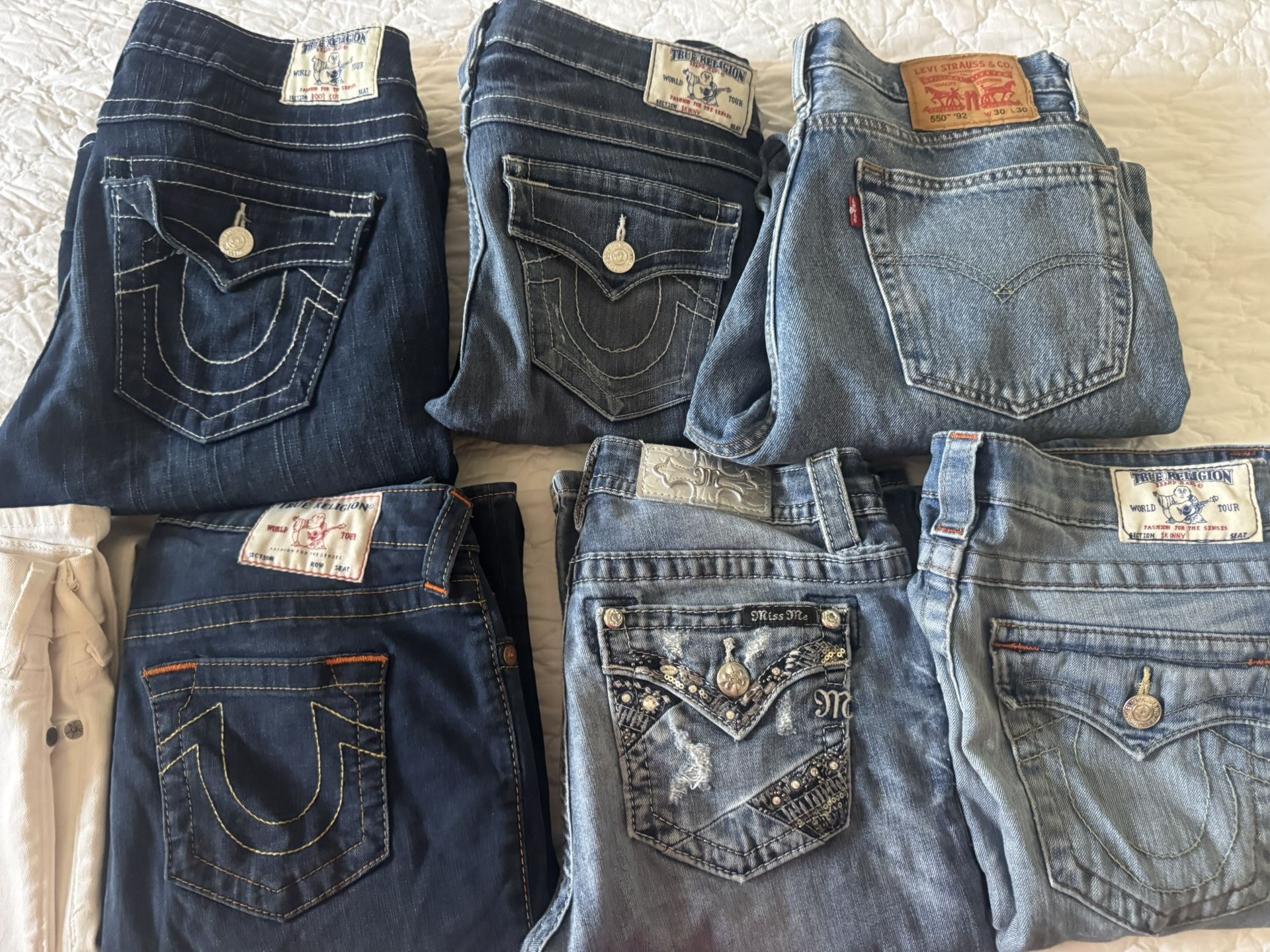 true religion, miss me & levi jeans