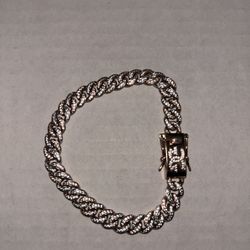 18k Rose Gold Iced Cuban Bracelet 