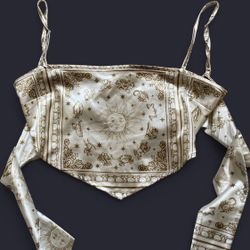 Tally Weijl S Tied In The Back Crop Top White And Gold