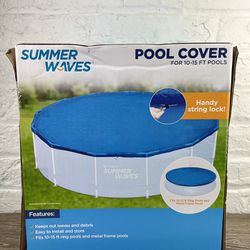 Polygroup Summer Waves Above Ground Pool Cover 10-15 Ft Pools Sealed New