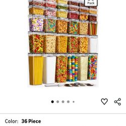 36 PCS Airtight Food Storage Containers with Lids, Kitchen Pantry Organization and Storage, BPA-Free Plastic Scale Food Canisters for Cereal, Flour, S