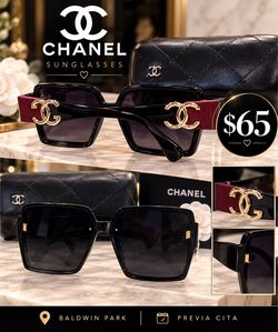 Chanel Sunglasses Black Square Frame