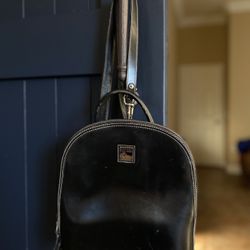 🎒🦆👜 VINTAGE DOONEY & BOURKE SMOOTH BLACK LEATHER PARASOLE POD BACKPACK BAGS