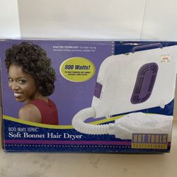 Hot Tools Professional 800W IONIC Soft Bonnet Hair Dryer Model 1051 White