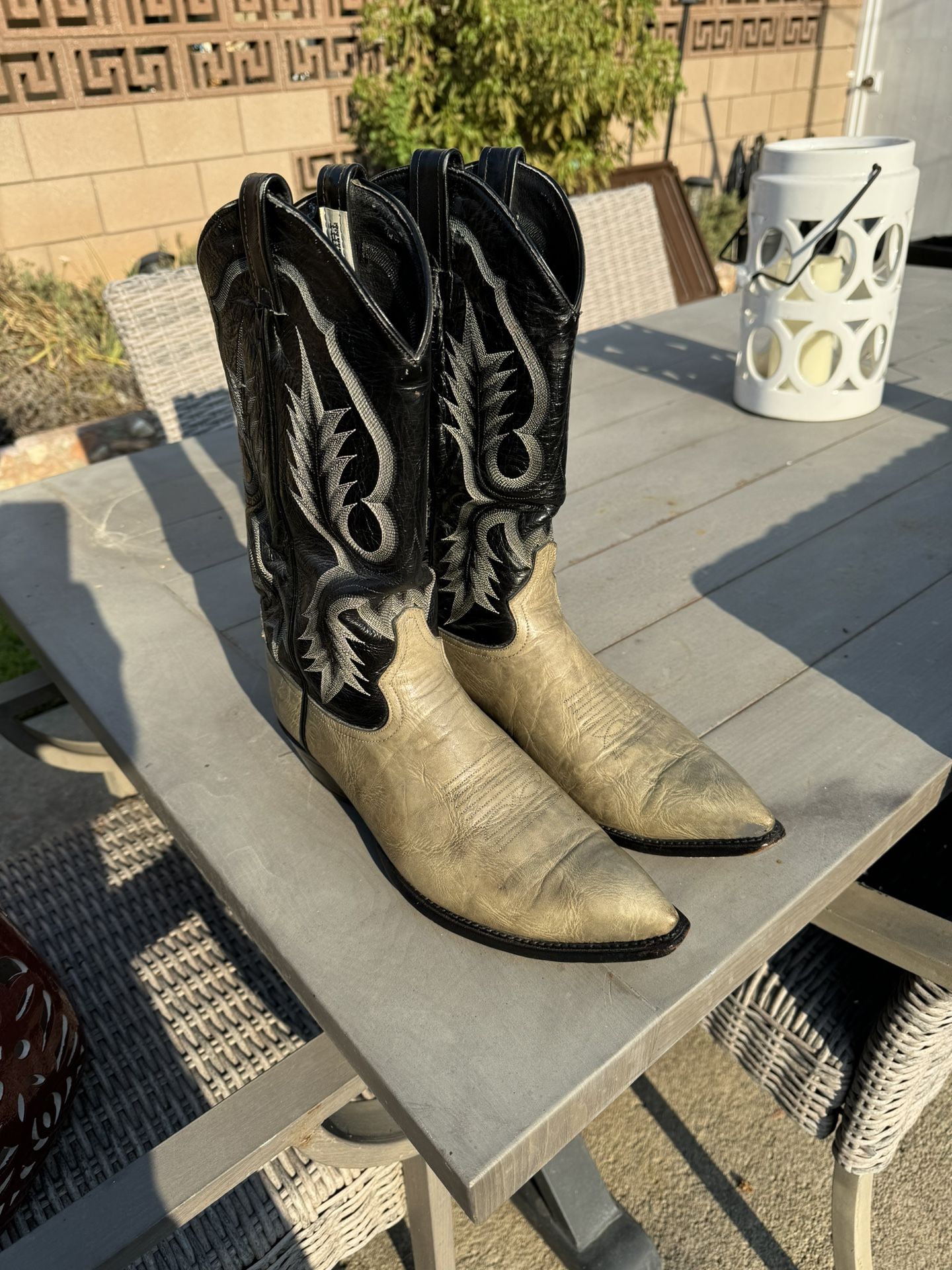Tony Lama Thieves Market Boots Mens 11 D Black Brown Leather Western Cowboy Tony Lama Men main image 2