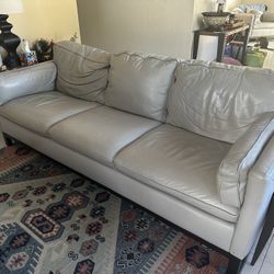 Macy’s Leather Sofa W/Ottomans 