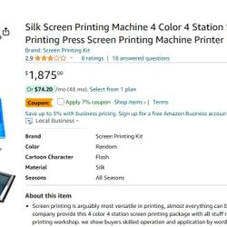 4 Station Silk Screen Machine Set