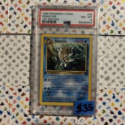 1999 Pokemon Fossil Omastar 1ST Edition