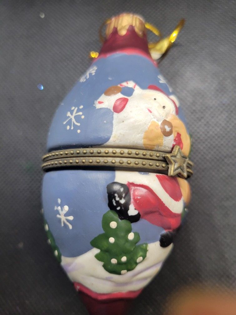Santa Ceramic Egg Ornament