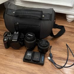 Nikon D3200Plus Two Lens A Case And 35mm Lens