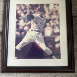 Signed Sparky Lyle New York Yankees MLB Photo - 1977 Cy Young Winner - Framed OPEN TO OFFERS NEED THESE GONE ASAP